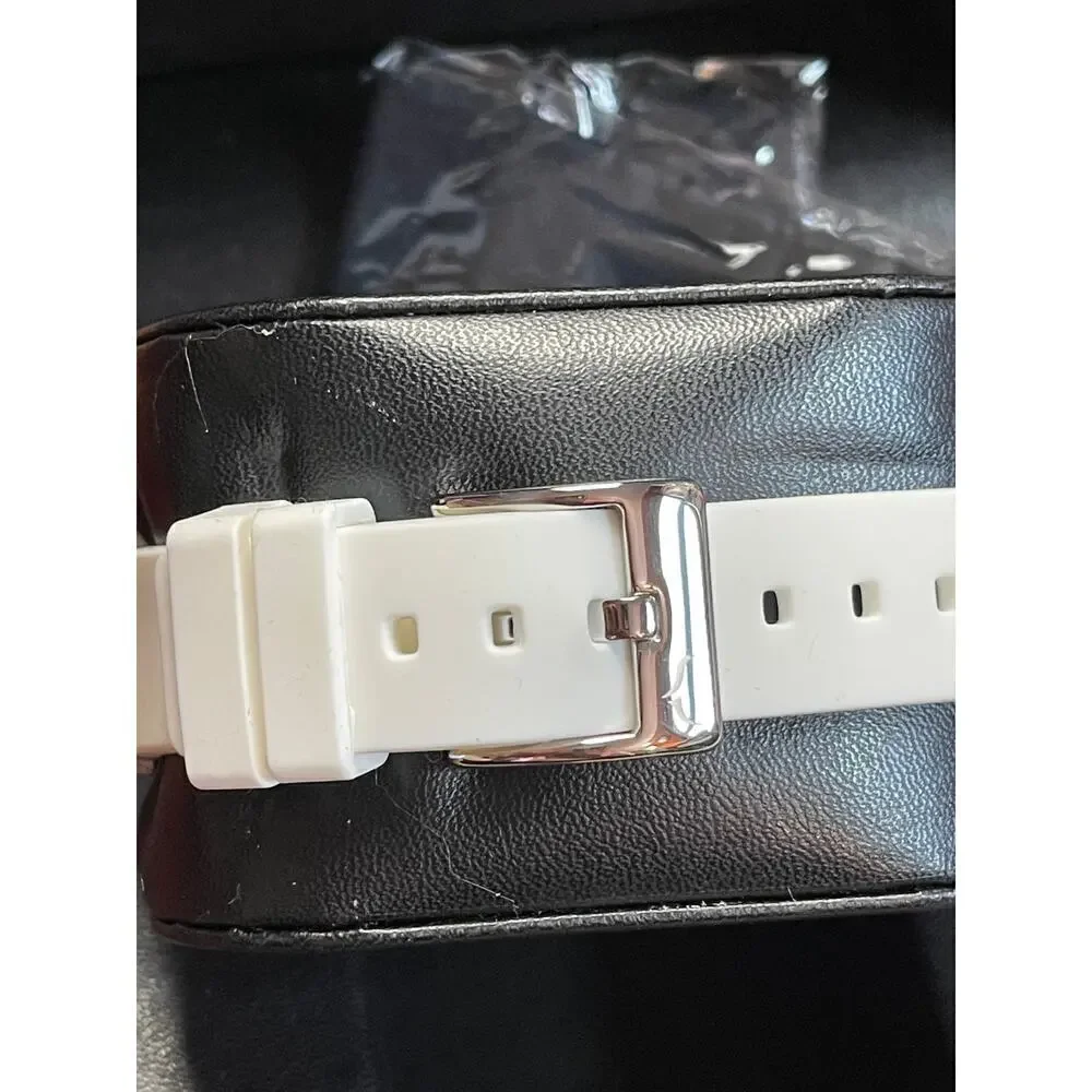 Aquaswiss Kelly Ladies Silver White Rubber White Bracelet W.Silver Watch NIB